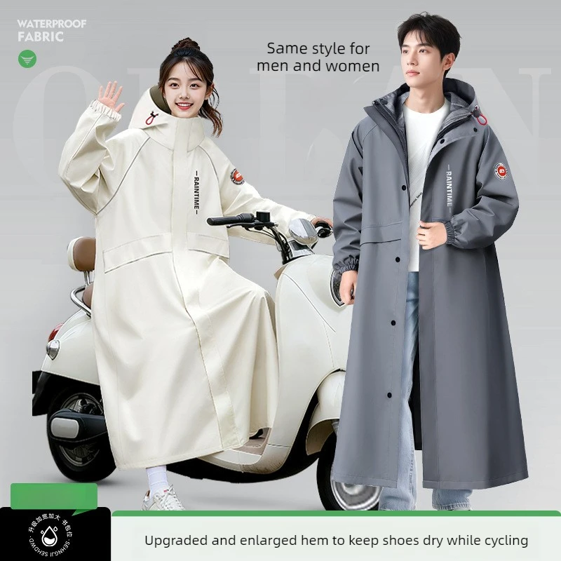 HOT Raincoat Long Full Body Waterproof MTB Road Bicycle Single Ride Rainwear Lengthen Brim Fashion Men and Women Raincoat view 2