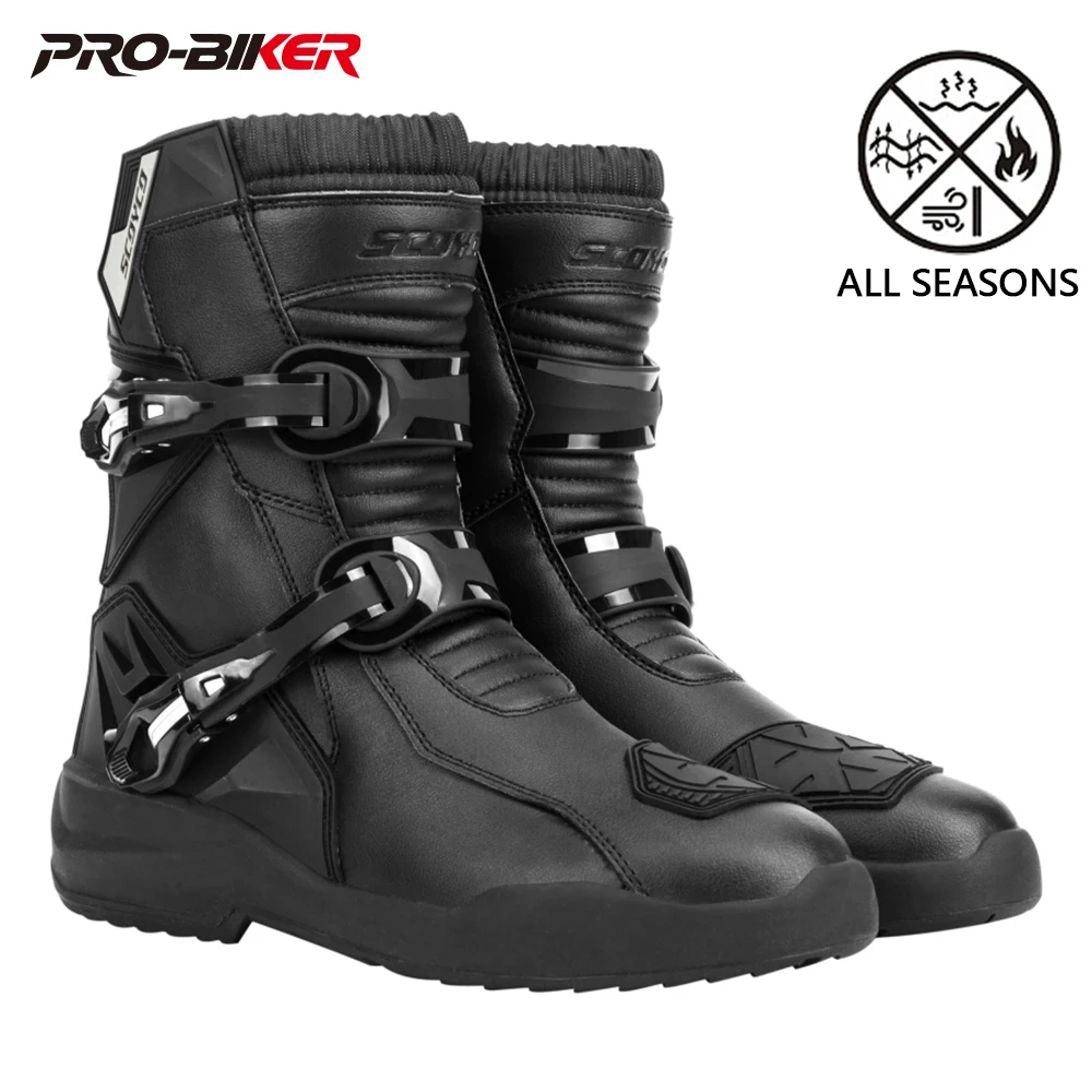 

Motorcycle Boots Warm Windproof Motocross Boots Outdoor Anti-slip Motorcycle Shoes Riding Boots Wear-resistant Motorbike Boots