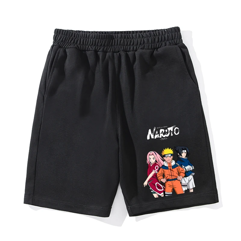 Pantaloncini da uomo e da donna di collaborazione Naruto Pantaloncini sportivi da corsa per fitness casual stampati in puro cotone di alta qualità