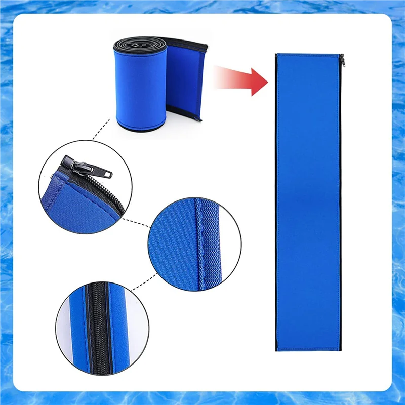

A03F-2X Pool Railing Covers Zippered Swimming Pool Handrail Covers-Hand Grip Rail Slip Cover For Inground Swimming Pool 6Ft
