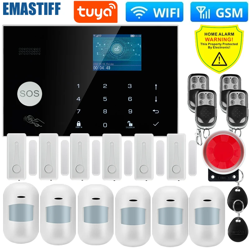 

Tuya Wireless Home WIFI GSM Home Security With Motion Detector Sensor Burglar Alarm System Support Alexa & Google
