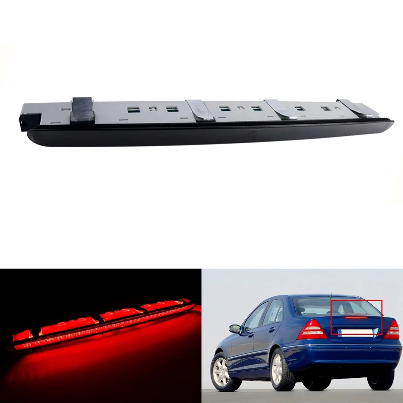 LED 3rd Brake Light High-Position Mount Stop Turn Signal Running Rear Tail Fog Lamp Waterproof For Mercedes Benz W203 2001-2007