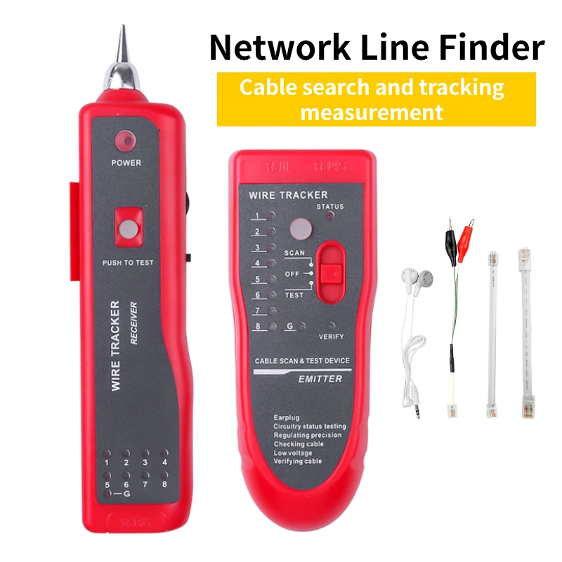 Tester kabli sieciowych LAN Cat5 Cat6 RJ45 UTP STP wyszukiwarka linii telefoniczny lokalizator przewodów Tracer diagnostyka Tester kabli odległościowych