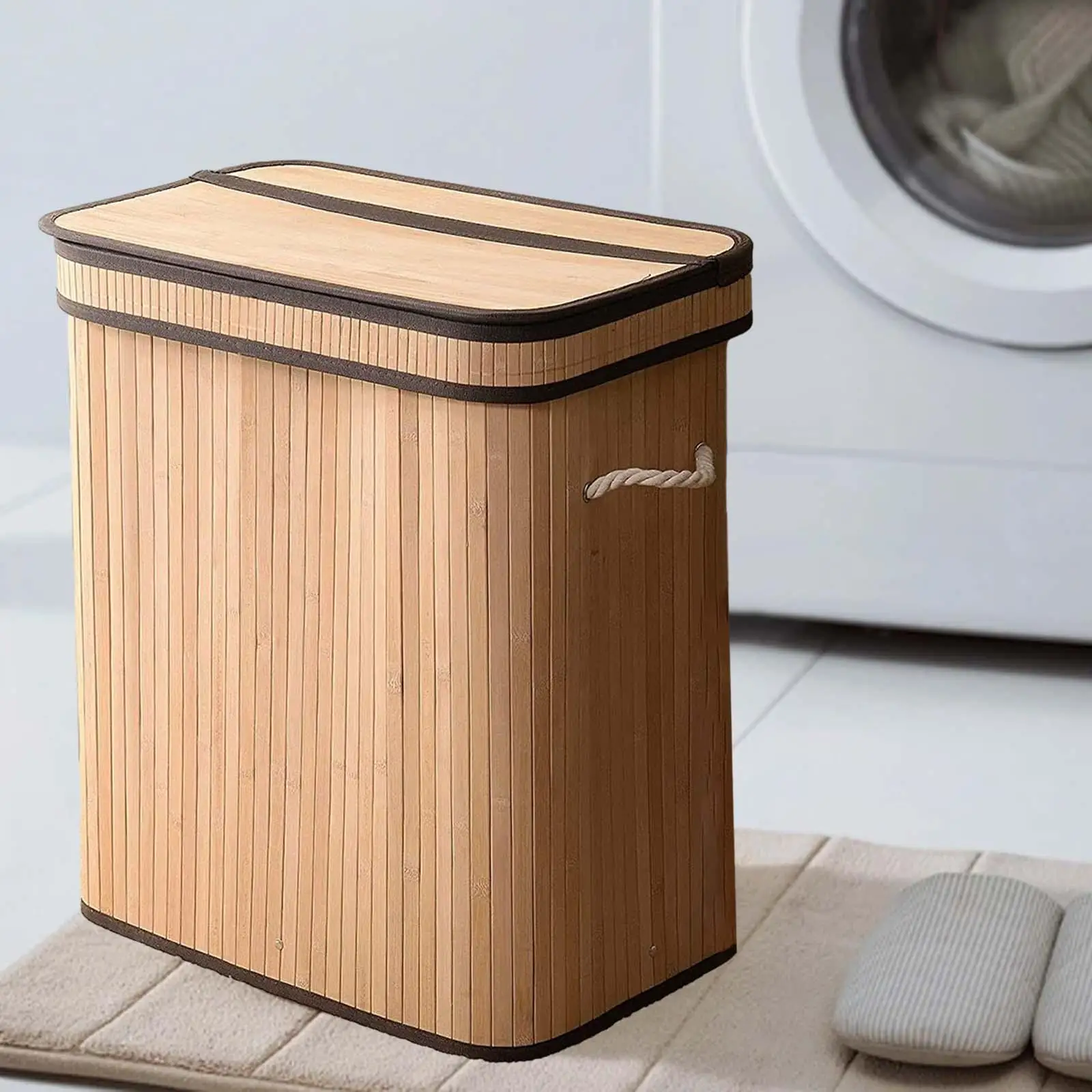 Large Laundry Basket Waterproof with Handle Portable Tall with Lid Laundry Hamper for Living Room Bedroom Dorm Bathroom Nursery