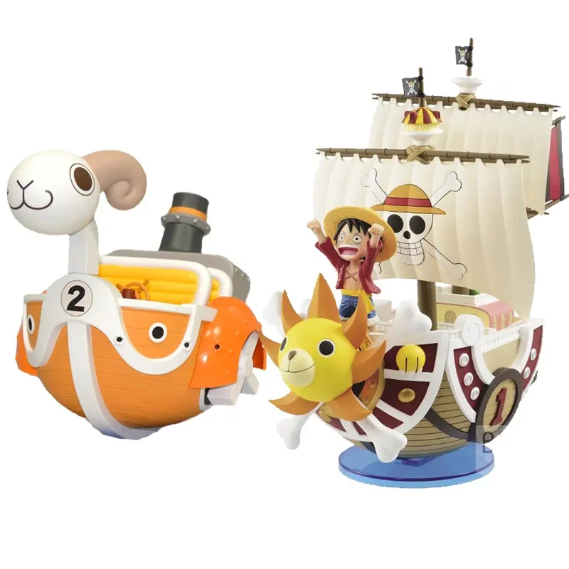 One Piece Ship Figure Luffy Model Toy Peripheral Super Cute Mini Boat Zoro Assembled Model One Piece Ship Kid Birthday Gift