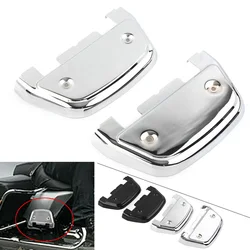 2x Black/Chrome Motorcycle Passenger Footboard Floorboard Covers For Harley Touring Road Glide