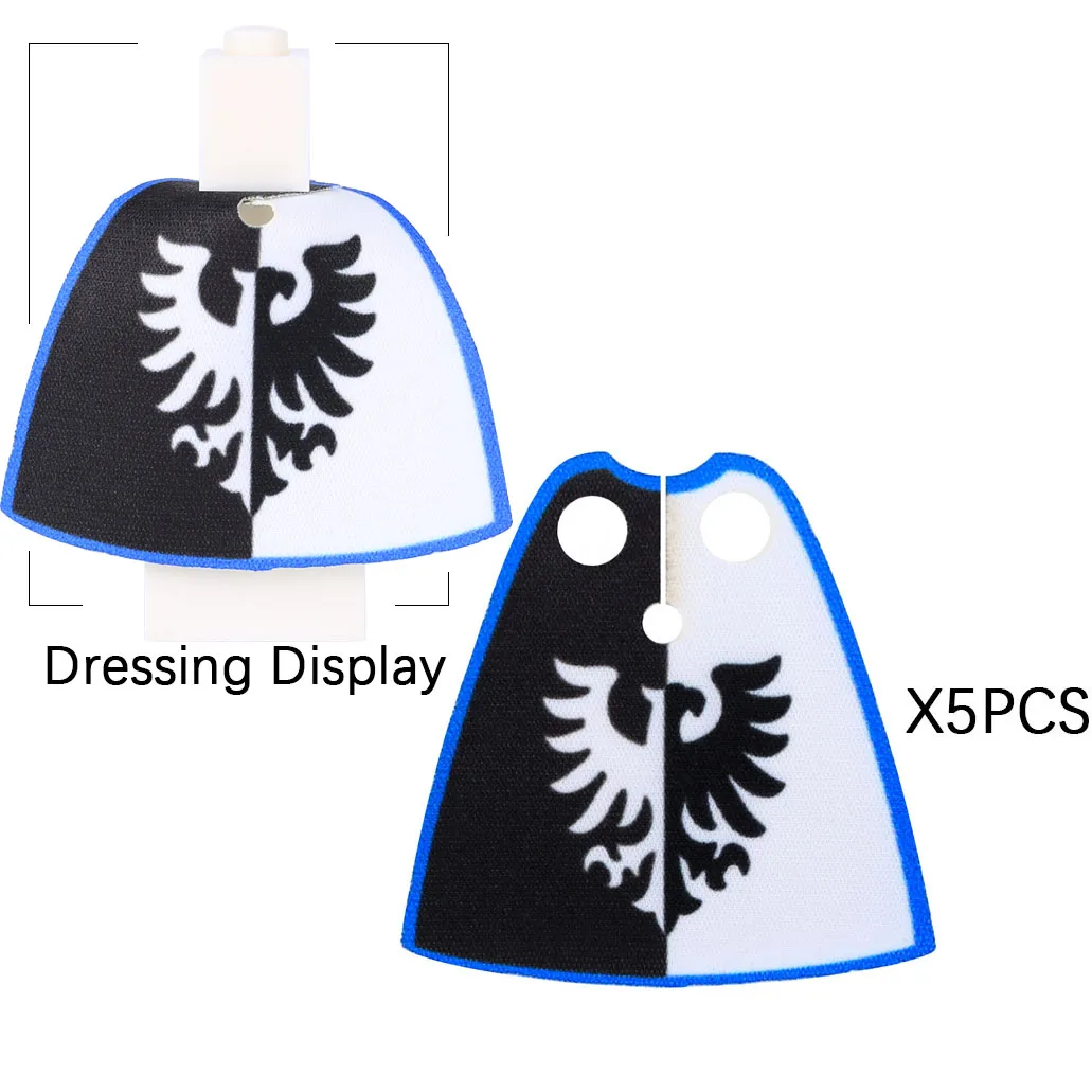 MOC Offizier Cape Bausteine Kit Mittelalterlichen Löwen Ritter Figuren Zubehör Schal Nachahmung Pelz Mantel Ziegel Spielzeug Jungen Geschenk