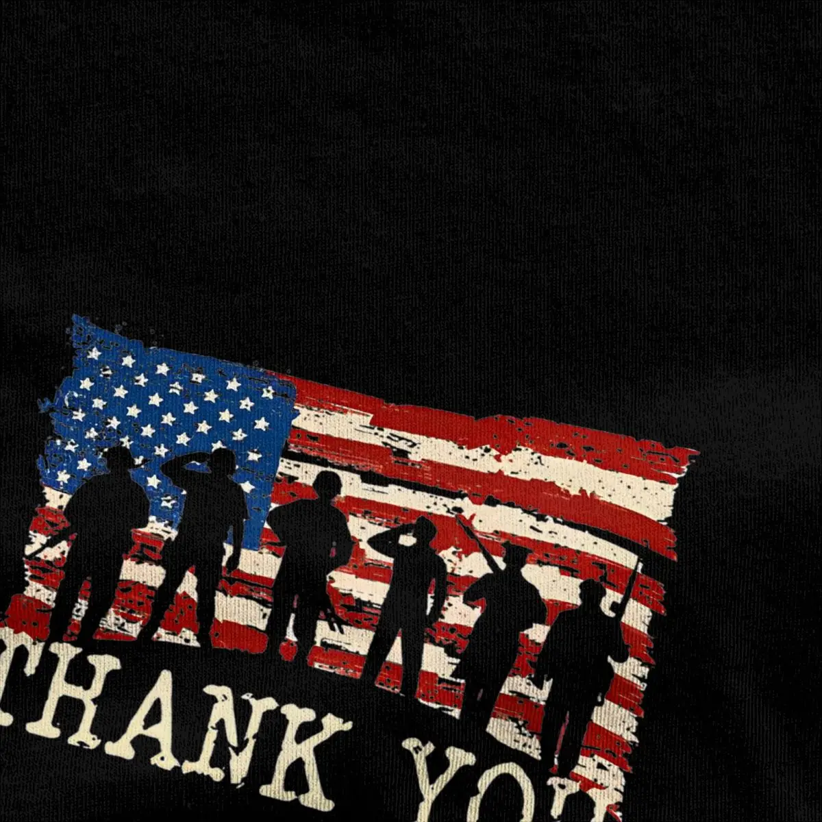 Mens T Shirt American Flag Thank You Veterans T-Shirts Harajuku Summer Tees Streetwear Casual 100 Cotton Clothes Plus Size