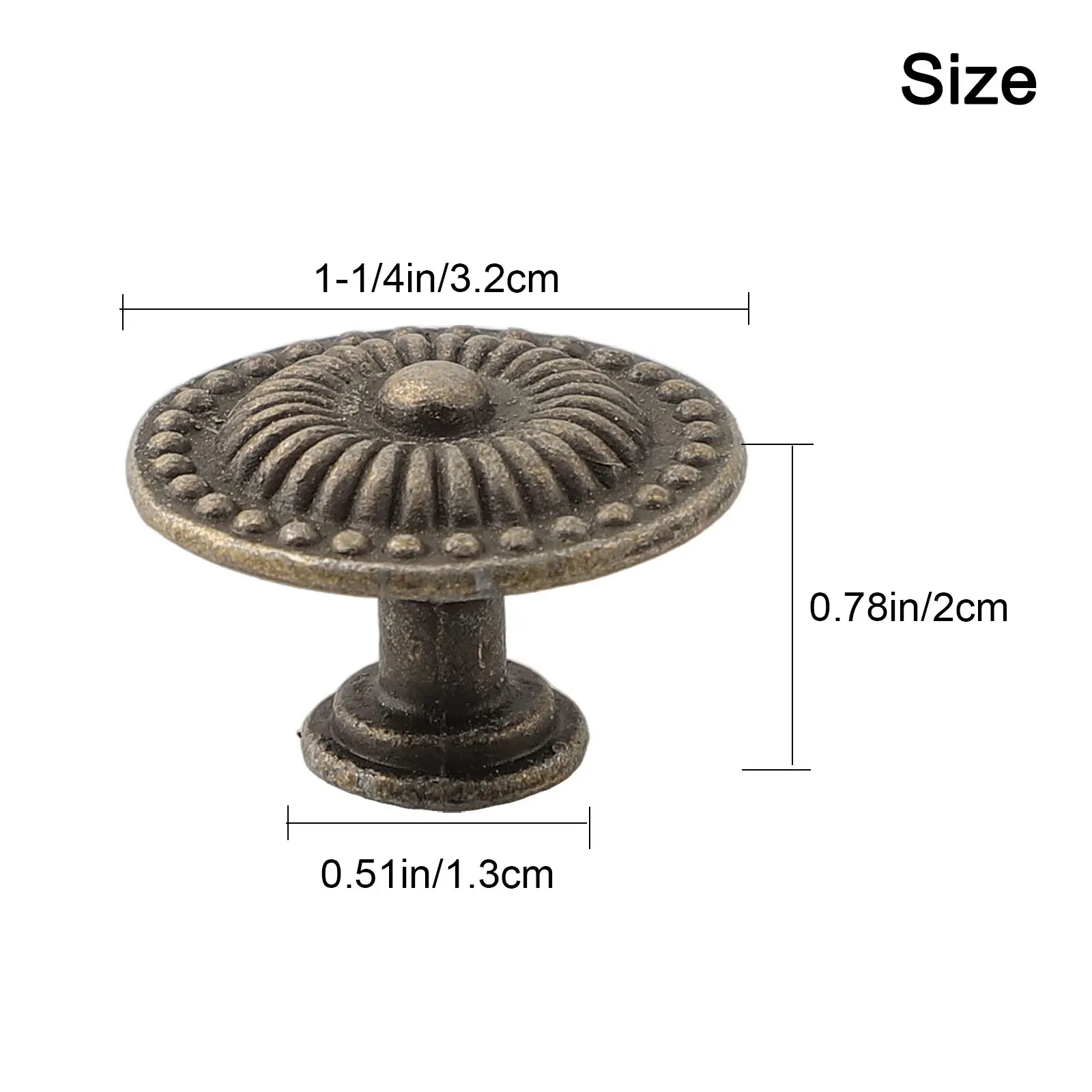 

10Pcs Antique Handles Brass Cabinet Pull Round Vintage Metal Pull Cabinet Drawer Knobs Cupboard Furniture Handles Hardware