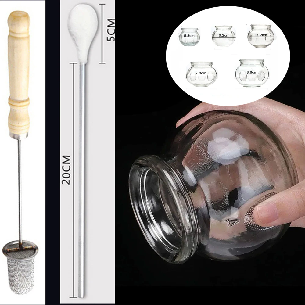 

1/5/10 шт., вакуумные банки для снятия усталости, толстые стеклянные банки, профессиональное терапевтическое оборудование, китайские акупунктурные банки