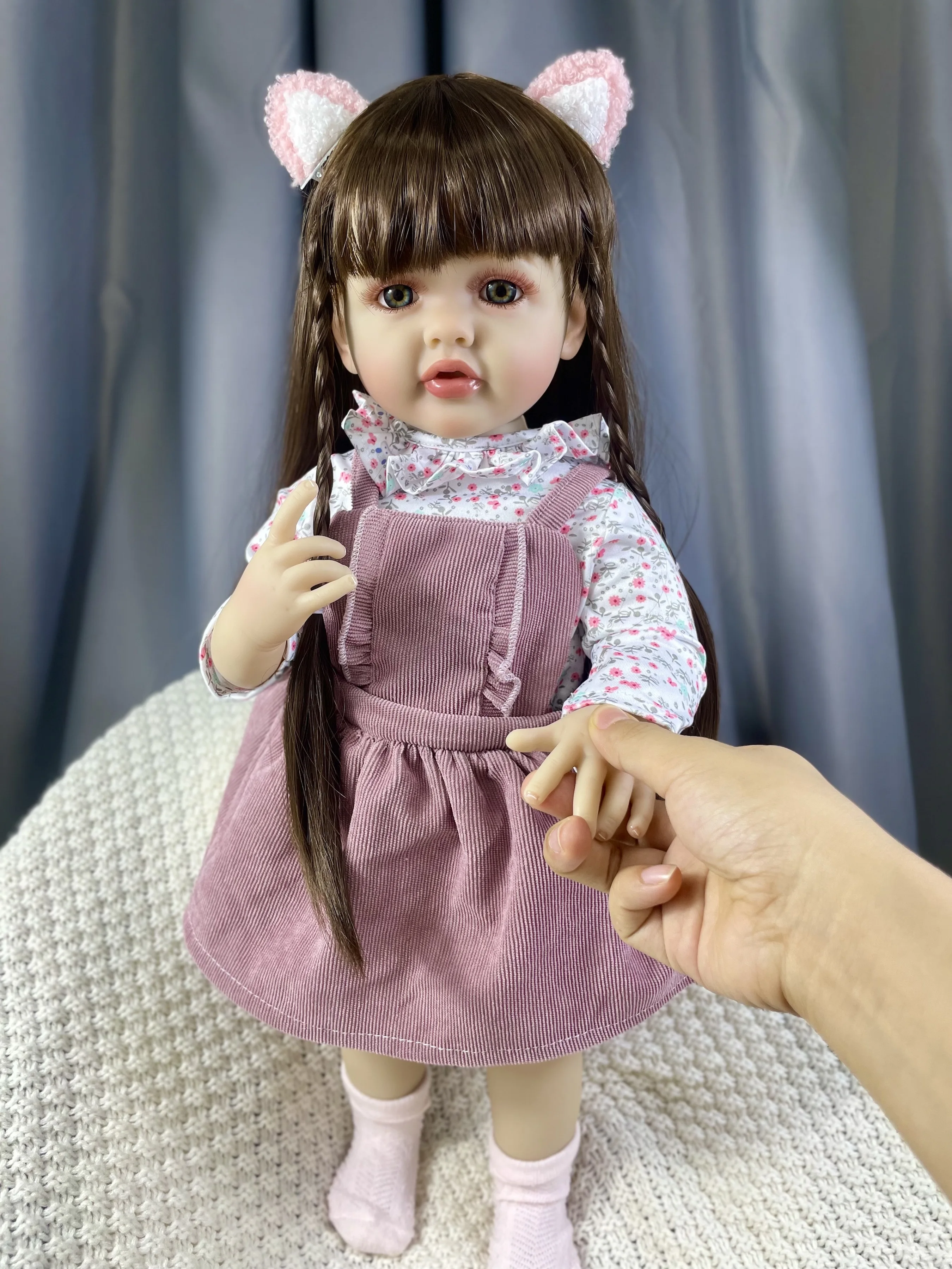 MRB 55CM 전체 실리콘 비닐 다시 태어난 아기 인형 베티 실물 같은 소녀 귀여운 공주 유아 비비 생일 크리스마스 선물