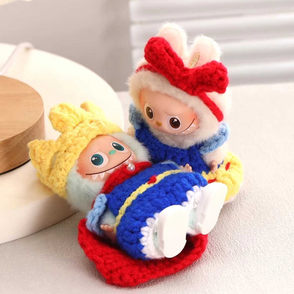 

Handmade Mini Plush Doll'S Hat for 10cm Labubu 4.0 Cute No Doll Accessories For Korea Kpop Exo Clothing Hoodie Kawaii Hat
