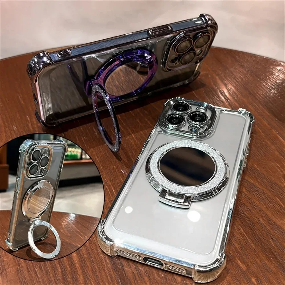 Glitter Makeup Mirror Holder Case For For Samsung Galaxy A55 A15 A54 A14 A35 A12 A05 A34 A52 A52S A03 A32 A53 A23 A05S A22 A73