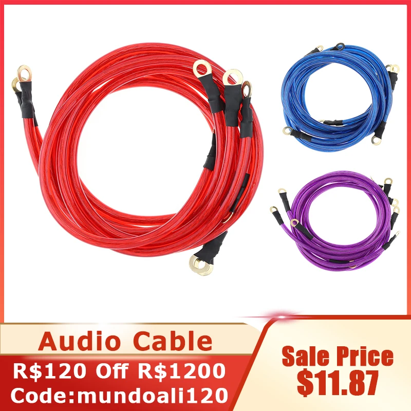 5 Point 0.6/0.8/1m Universal Car Ground Cables Auto Booster Jumper Grounding Wire System Kit to improve Power For Cars SUV Auto