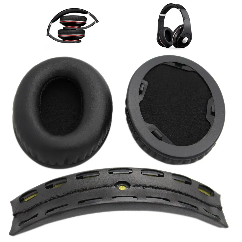 1 Pair Replacement Ear Pads + Headband Cushion for Beats By Dr Dre Studio 1.0 Headphone White/Black GDeals