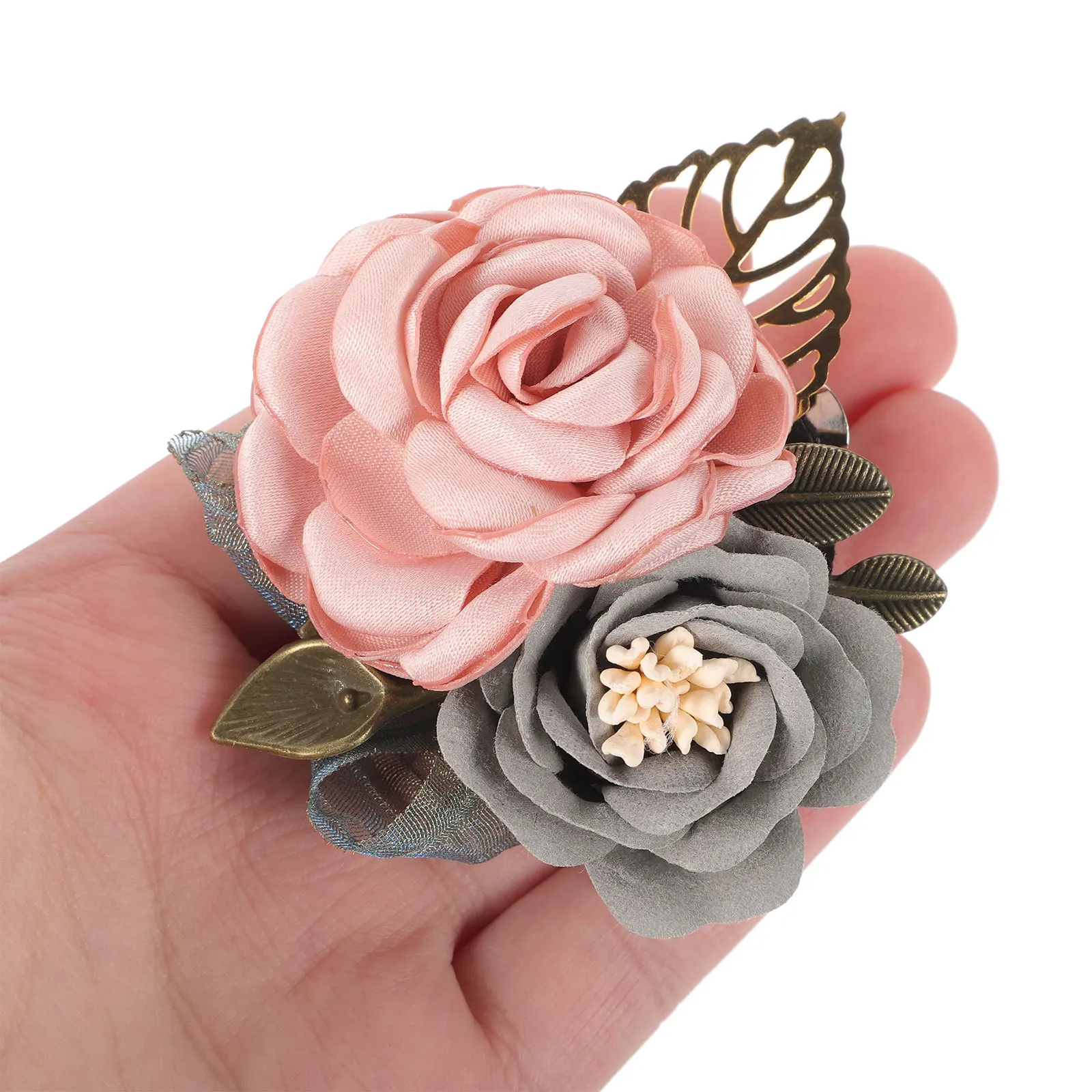 

Elegant Flower Brooch Pin Sturdy Fabric Petals Wedding Engagement Valentine's Day Gift Idea Fashion Jewelry Rose Pin