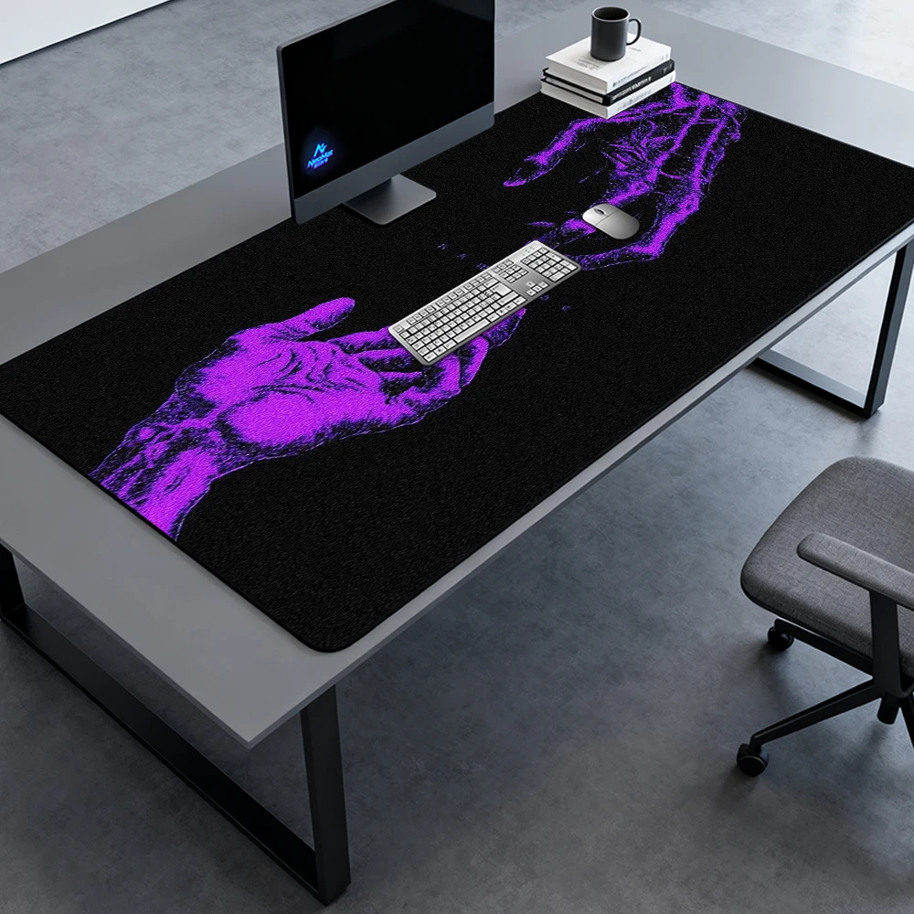 Gothic Mouse Pad Laptop XXL Gaming Mousepad Hand 120x60 Design Desk Giant Nonslip Contour Purple Accessories Mousepads