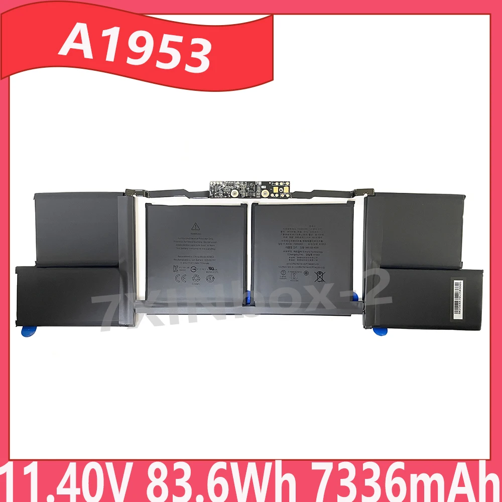 

A1953 11,40 В, 83,6 Втч, 7336 мАч, аккумулятор для ноутбука Apple MacBook Pro 15 дюймов A1990, серия середины 2018 2019 года, 15 дюймов, сенсорная панель EMC3215