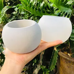 Spherical Flowerpot Silicone Mold DIY Candle Cup Jewelry Storage Box Plaster Resin Vessel Planters Concrete Casting Mould