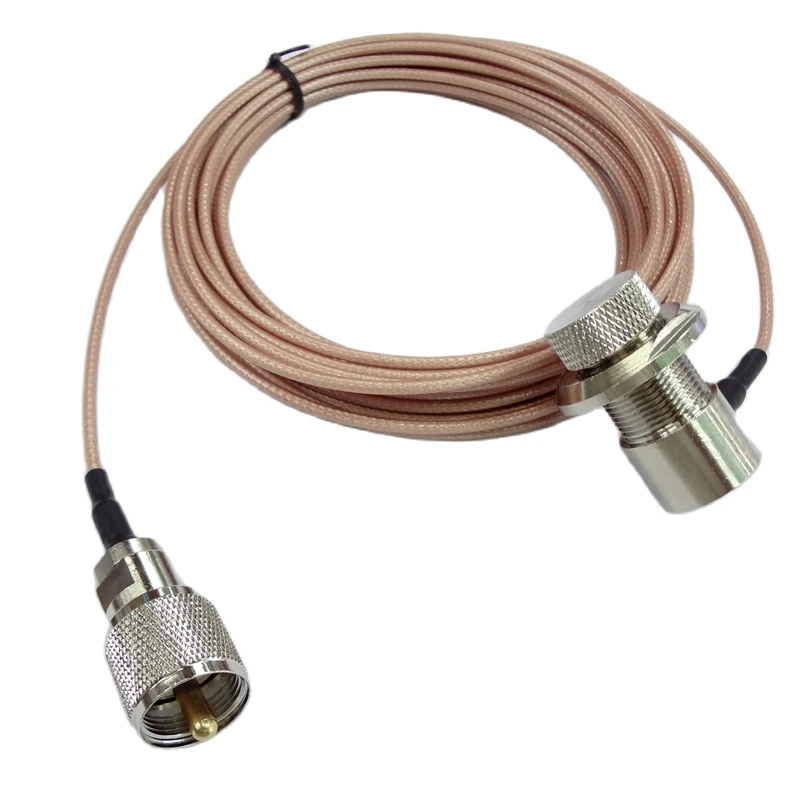 

All-Copper RG316 Vehicle-Mounted Communication Antenna SO239 Male to PL259 Female Right-Angle Intercom Cable For Radio Equipment