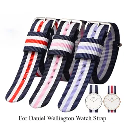 Breathable Nylon Watch Strap with Canvas Needle Buckle for Daniel Wellington Mido CK Rossini Watch Accessories 18 20 22m