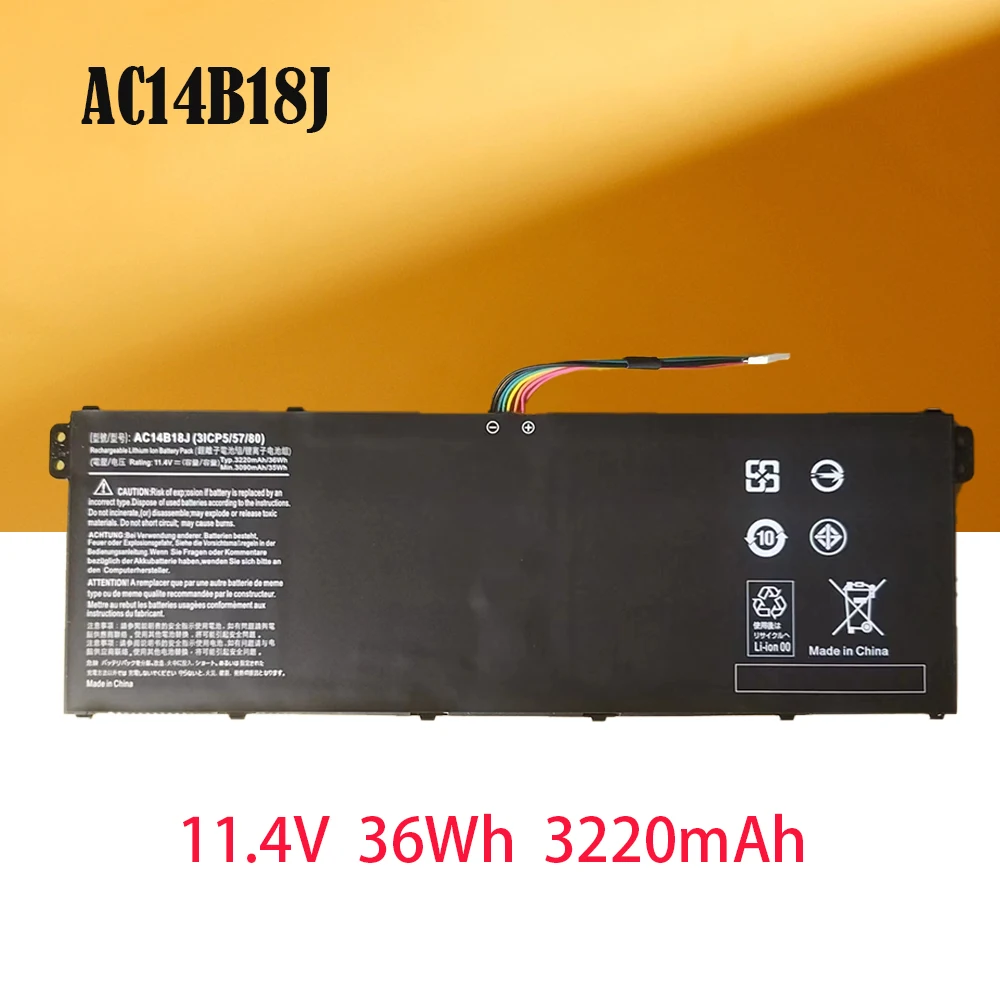 Imagem -01 - Bateria para Ac14b18j para Chromebook 13 Cb5311 Acer Aspire B115-m B115-mp E3111 V3-111 V3-111p V5-122 Ac14b18j bateria para ac14b18j para chromebook 13 cb5311 acer aspire b115 m b115 mp e3111 v3 111 v3 111p v5 122 ac14b18j 01