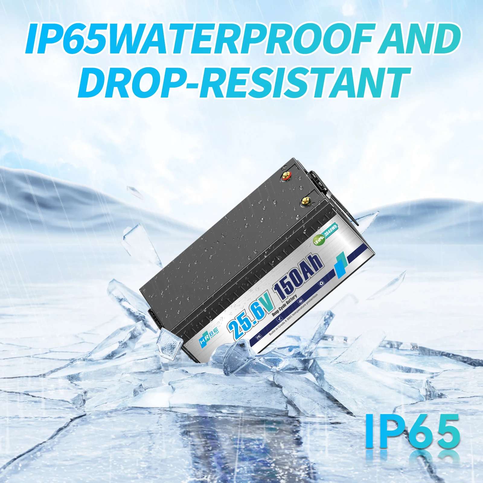 حزمة بطارية ليثيوم HRBEEnerg 24V 150Ah LiFePO4 100A BMS 8000+ دورات لـ RV، الطاقة الشمسية، البحرية، التخييم، محرك التصيد، خارج الشبكة #5