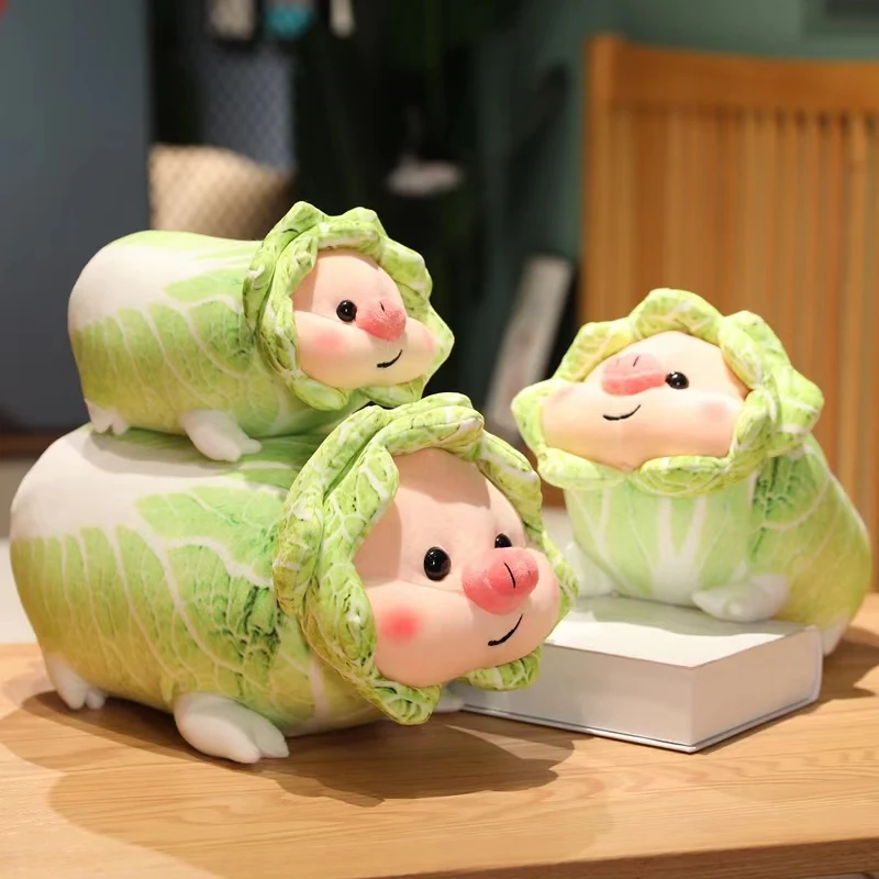 

Cute Kawaii cabbage pig doll funny decompression stuffed plush toy doll pillow birthday Christmas gift