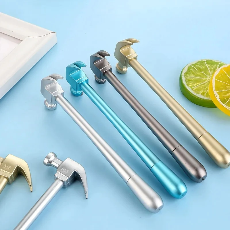 Creative Simulation Hammer Gel Pen Stationery Learning Shool Office Stationery Gift Graffiti Writing Tool Metal Signature Pen
