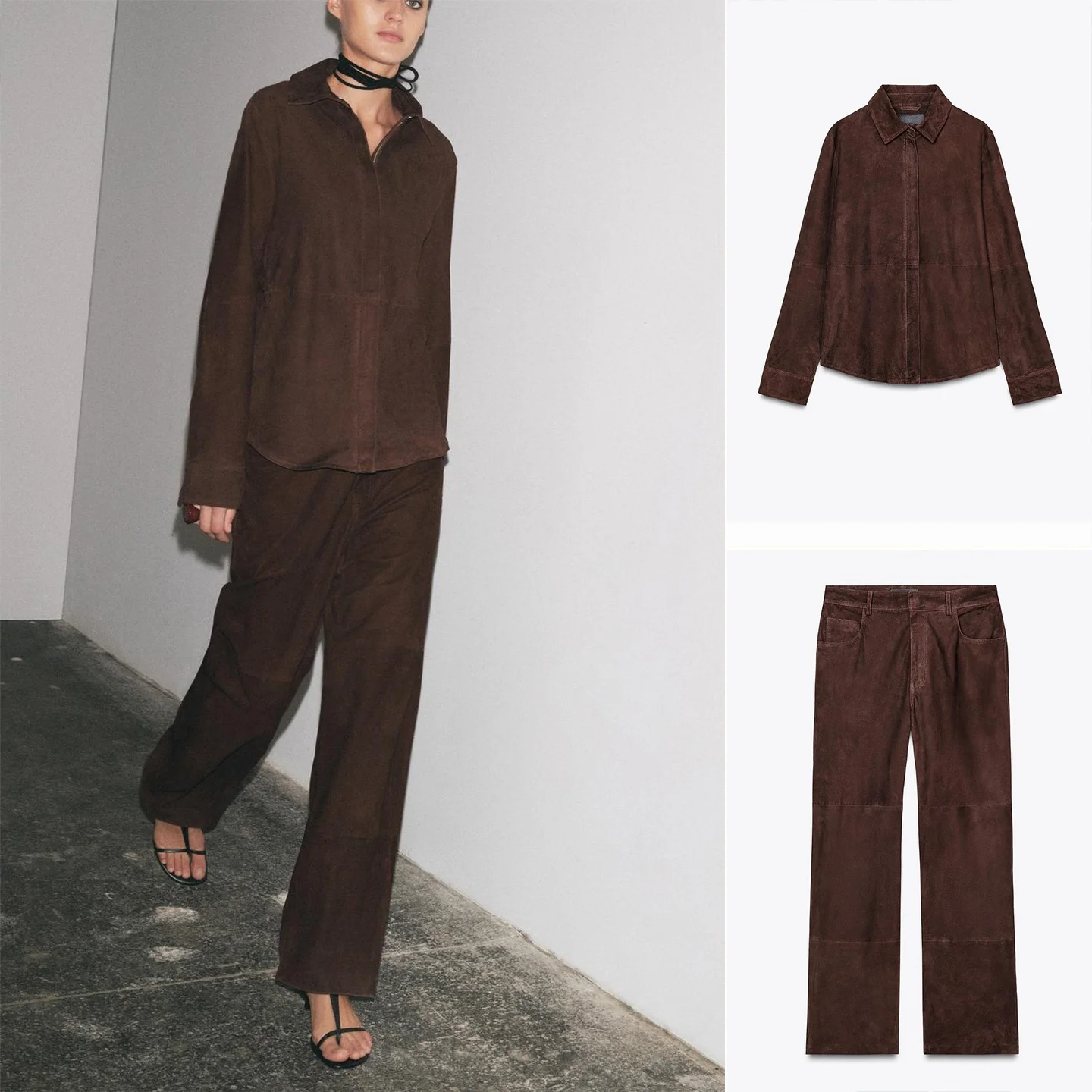 

Кожаный джинт Jaet с бархатной текстурой, повседневные длинные брюки, модный комплект из двух предметов длиной до талии, женская одежда, лето 20л