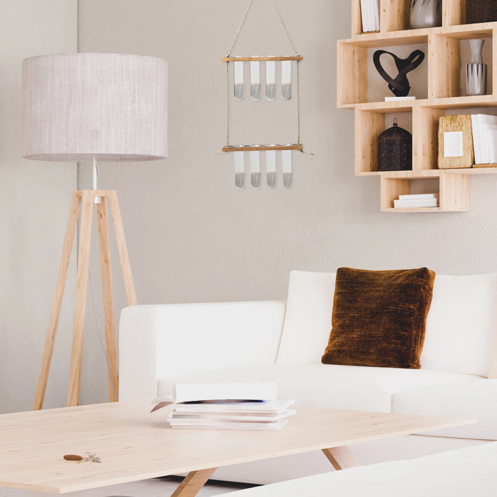 

1 комплект, гидропонная ваза для цветов, стеклянная трубка, ваза для растений, подвесная трубка для цветов, деревянная подставка, домашний декор, настенный гидропонный горшок