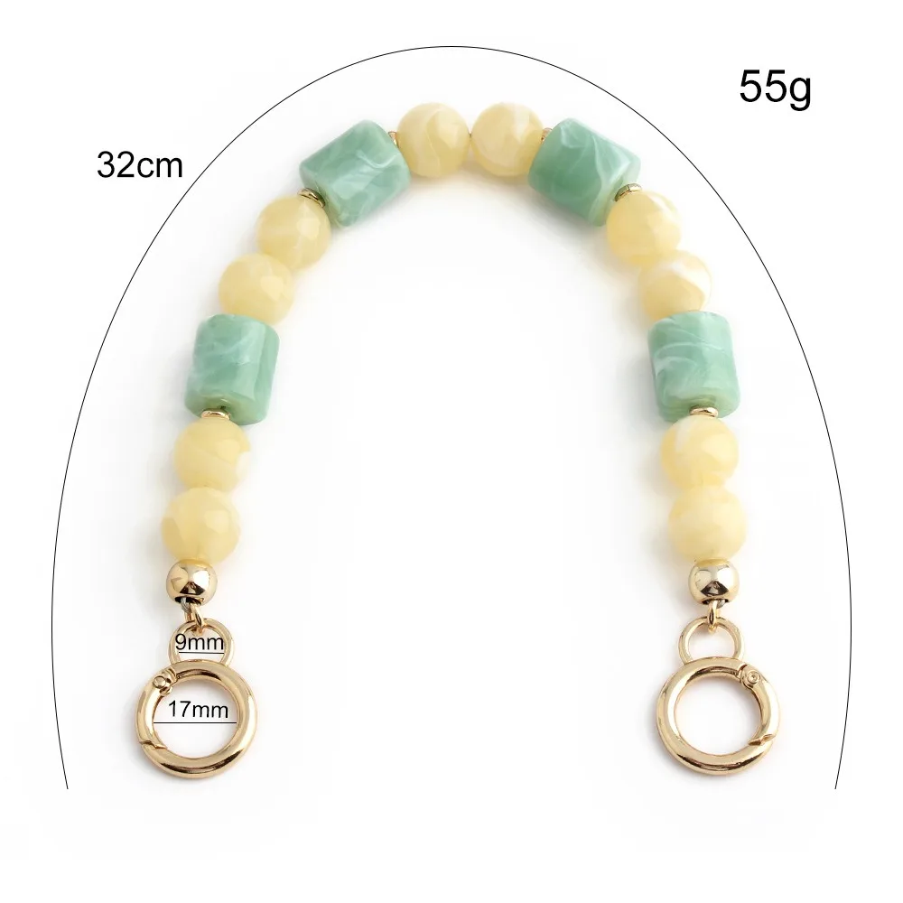DIY Decoration Acrylic Beads Bag Chain Replaceable Metal Chain Beaded Bag Pendant Fashion Key Chain Bag Charms Accessory
