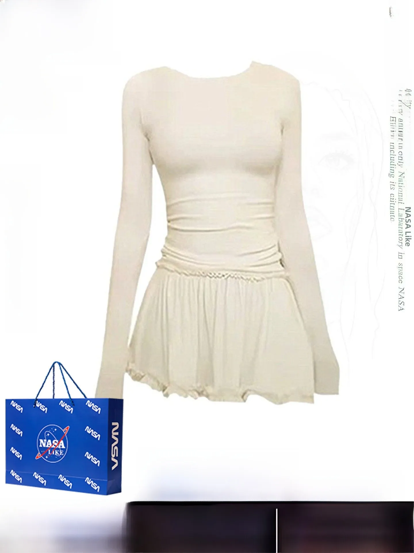 

Slim Fit Pure Desire Lace Patchwork German Velvet Base irt Women's Autumn Winter New Sle Extended Length Inner Wear Top