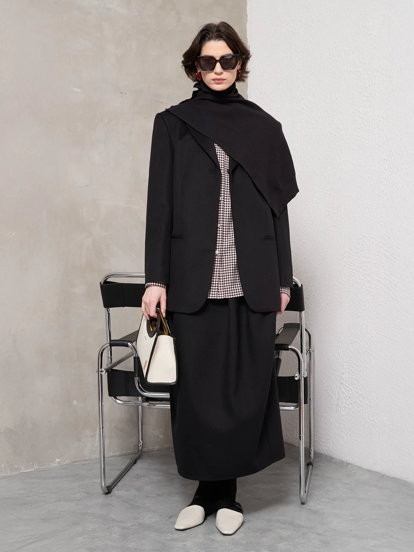 

Шерстяной пиджак SRUNBEAR для женщин: оригинальный дизайн, приталенный крой, для офиса, с длинными рукавами, на пуговицах