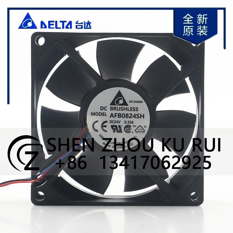 

Delta 12V 48V DC 24V 0.33A AC EC 8025 80X80X25MM 8CM 3-wire Inverter Control Cabinet Elevator Dual Ball AFB0824SH-ZL Cooling Fan