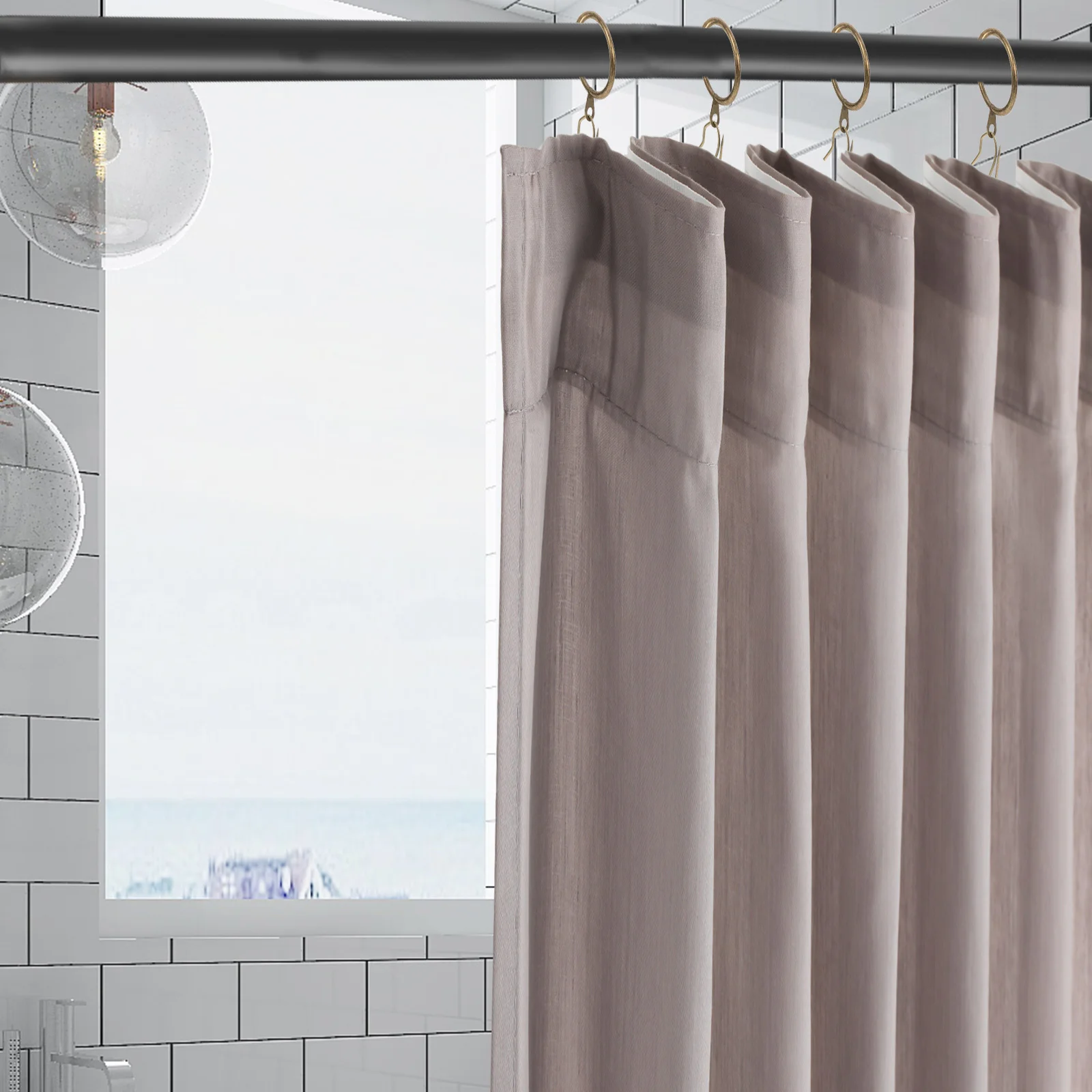 

40 Sets Curtain Ring Drapery Hooks Clips with Rings Metal Shower Window and Travel