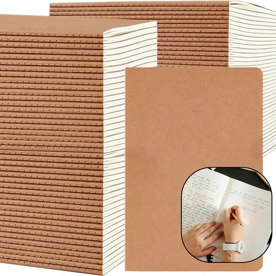 

Pack A5 Lined Kraft Notebook Journals 8.3x5.5 InTravel Journals Notebooks BulkSubject Notebooks 34 Sheets 68 Pages for Writing S
