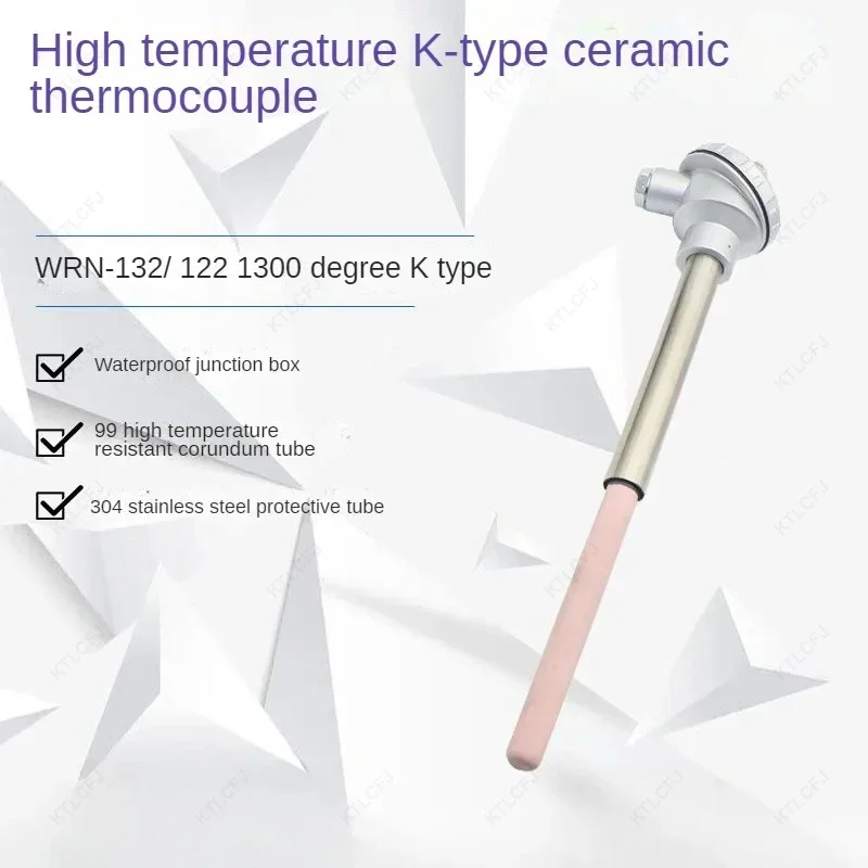 

Thermocouple Temperature Sensor K-type WRN-132 300-500mm Corundum Ceramic Tube SUS304 1300 Degree for High Temperature Furnace