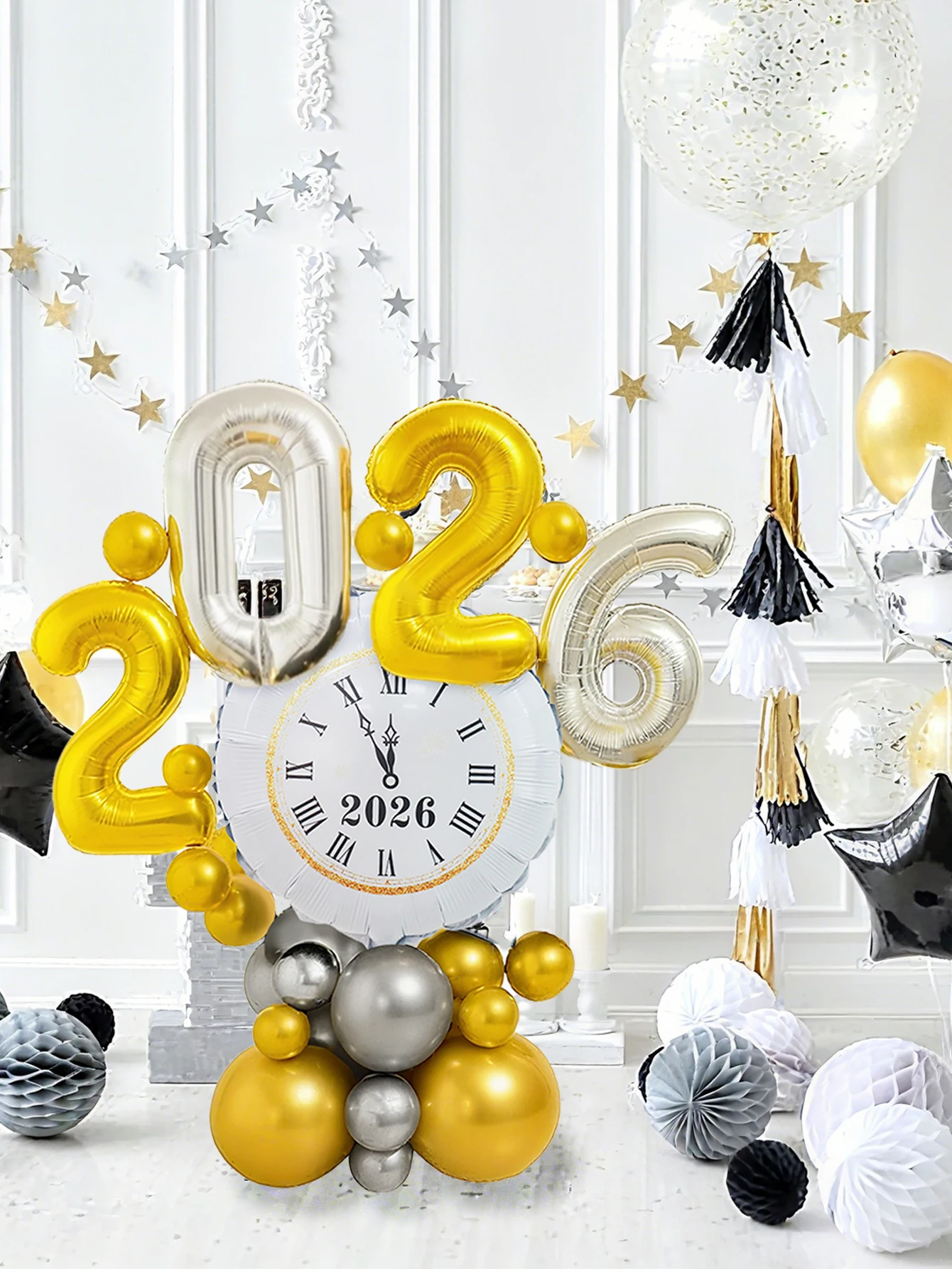 35 قطعة مجموعة بالونات السنة الجديدة 2026، مناسبة لتزيين حفلات رأس السنة الجديدة، حفلة رأس السنة 2026، عيد الميلاد، حفل التخرج #3