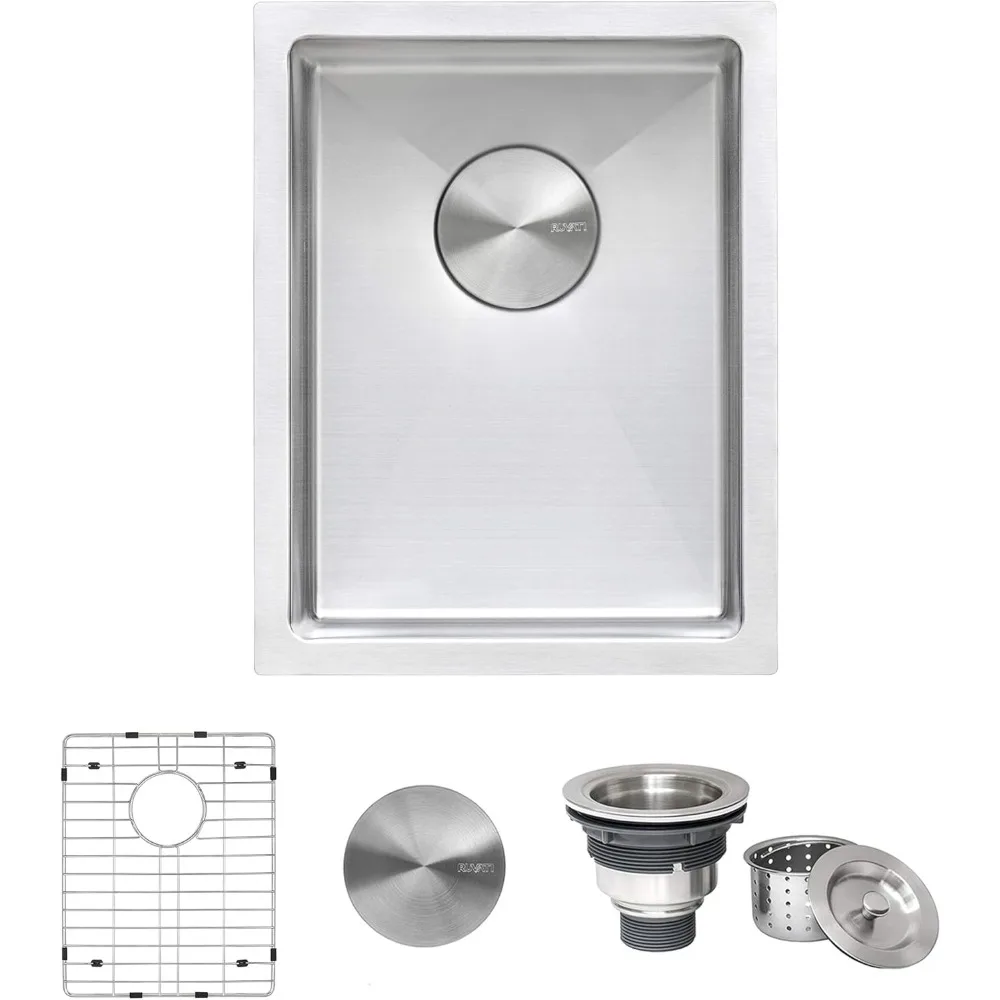 

Ruvati 16x18 Inch Undermount Bar Prep Kitchen Sink with Tight Radius and 16 Gauge Stainless Steel Single Bowl - RVH7116