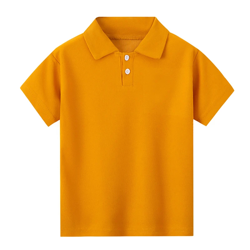 Children\'s Solid Color POLO Shirt Boy Handsome Fashion Sports T-shirt Lapel Comfortable Half Sleeve.