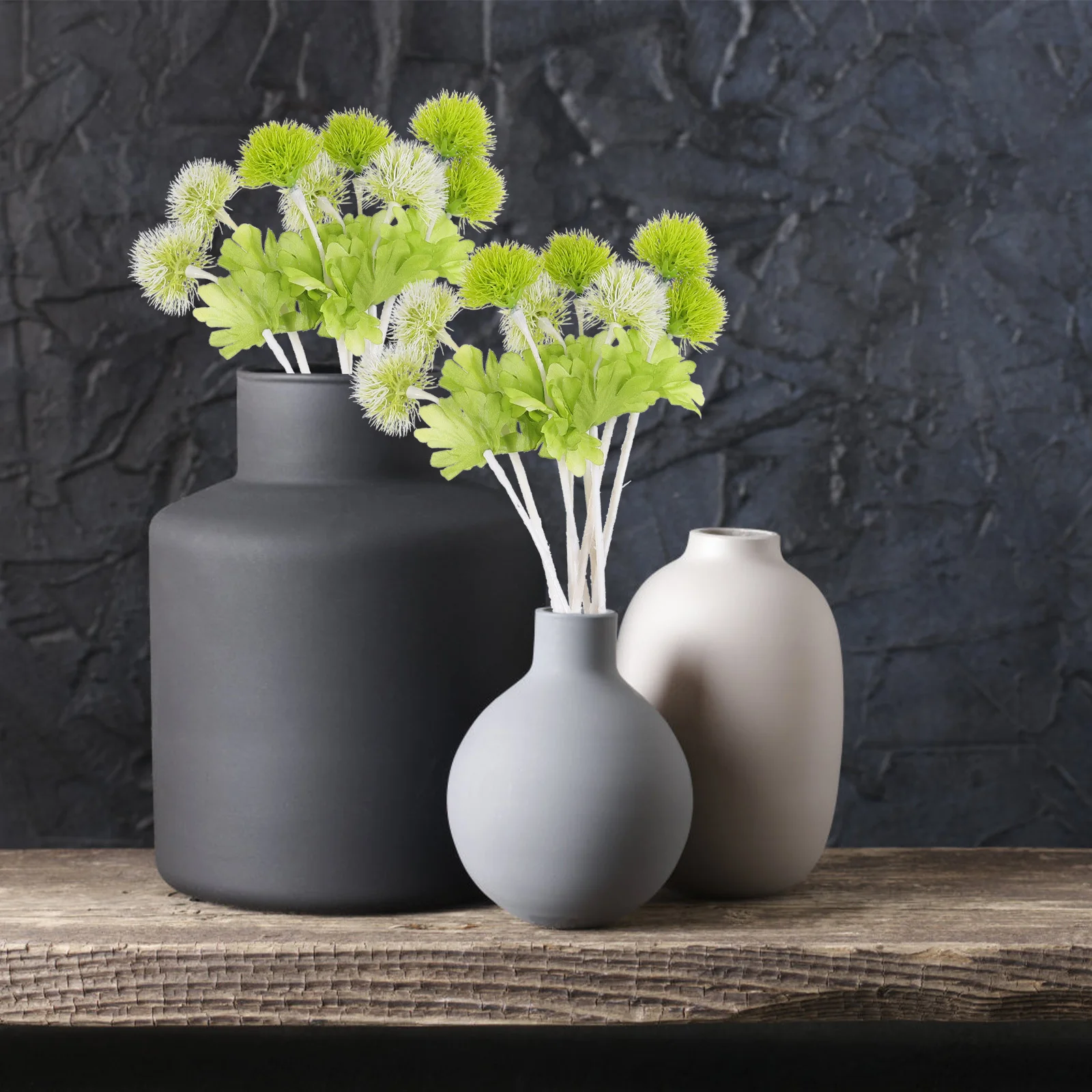 

8pcs Artificial Plant Lifelike Simulation Flower Ornament White Green Hydrangea Dandelion Fake Grass Ball For Home Garden Decor