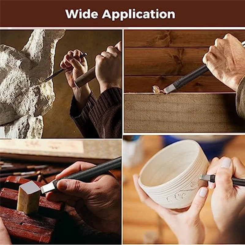 

【Must-Haves】12 PCS Stone Carving Tool Tungsten Steel Carving Chisels Set For Alabaster, Soft Limestone, Slate Stone, Wood