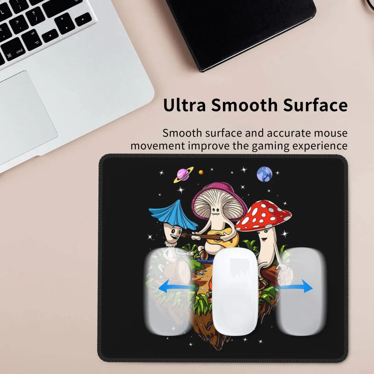

Hippie Magic Mushroom Mouse Pad Computer Keyboard Mouse Mat Gamer PC Laptop Desk Mat Office Accessories Table Mats