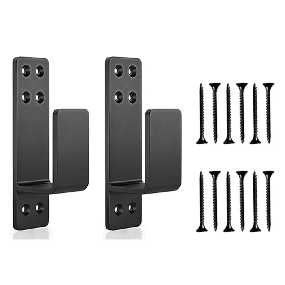 2pc Door Barricade U Brackets Home Security Heavy Duty Reinforcement Door Lock Metal Bar Bracket For Garage Warehouses Latches