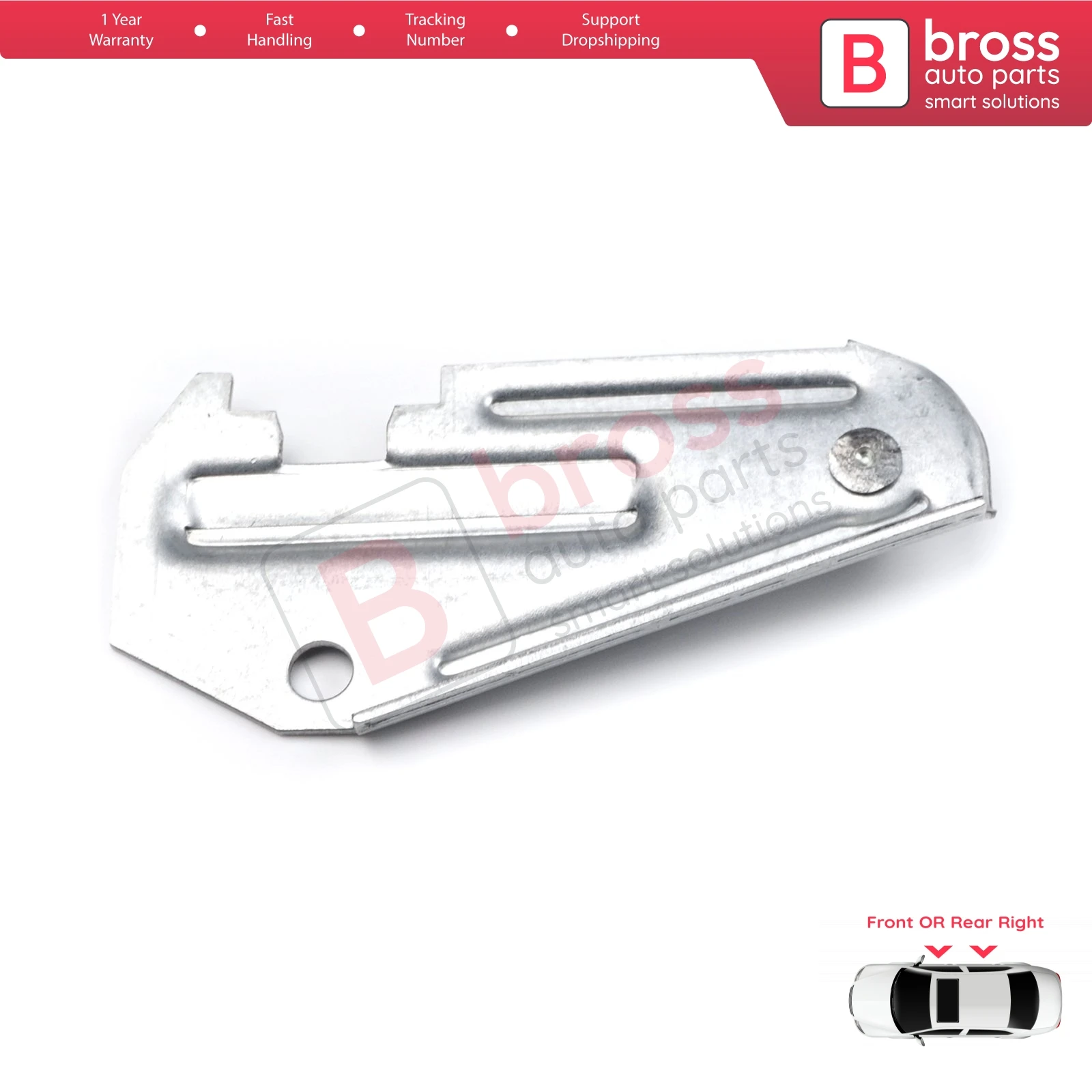 Bross Auto Parts BWR5005 Electrical Power Window Regulator Clip, Metal, Connection Sheet Right Doors for Vauxhall Opel Astra