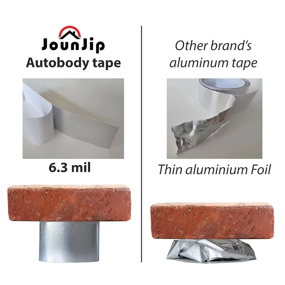شريط إصلاح ألومنيوم قوي للغاية للسيارات |   6.3 مل سميكة 2 بوصة × 10 أقدام |   12 عبوة لإصلاح وختم درجة الحرارة العالية