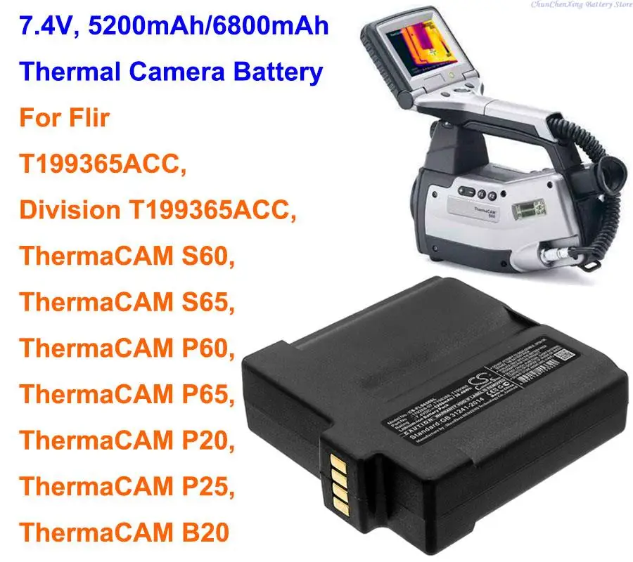 Cameron Sino 5200mAh/6800mAh Thermal Camera Battery for FLIR Division T199365ACC, ThermaCAM S60, S65, P60, P65,B20, P25, P20