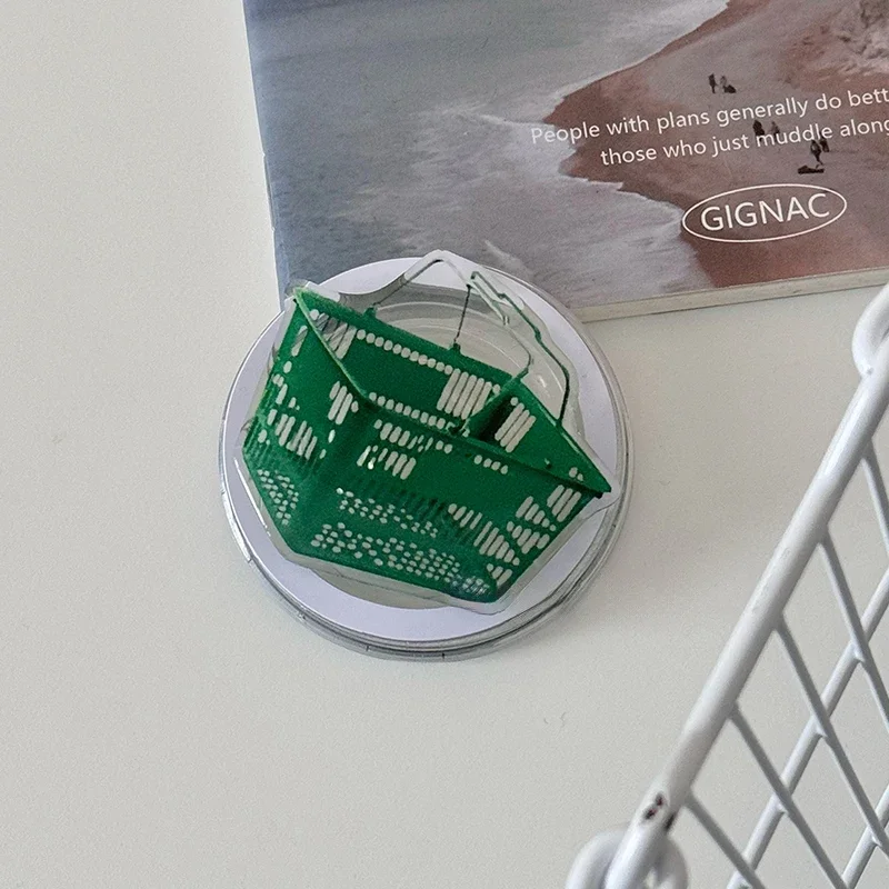 

Симпатичная зеленая корзина для покупок, магнитный держатель, держатель для телефона Tok Griptok, подходит для iPhone, Pad Magsafe Smart Tok