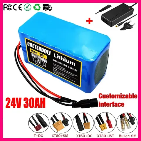 24V 30Ah 7S3P 18650 리튬 이온 배터리 팩 전기 모터 자전거 Ebike Sccooter 장난감 드릴에 대 한 리튬 배터리 2A 충전기